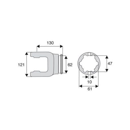 Machoire tube étoile 42x104 Machoire tube étoile 42x104