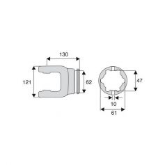 Machoire tube étoile 42x104 Machoire tube étoile 42x104