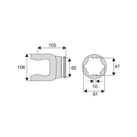 Machoire tube étoile 36x89 Machoire tube étoile 36x89