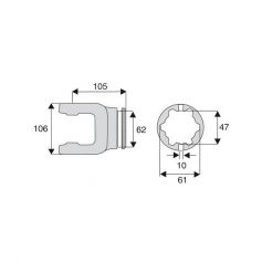 Machoire tube étoile 36x89 Machoire tube étoile 36x89