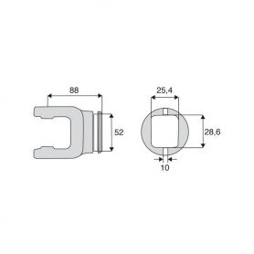 Machoire tube rectangulaire 27x74.6