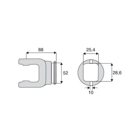 Machoire tube rectangulaire 27x74.6 Machoire tube rectangulaire 27x74.6