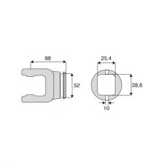 Machoire tube rectangulaire 27x74.6 Machoire tube rectangulaire 27x74.6