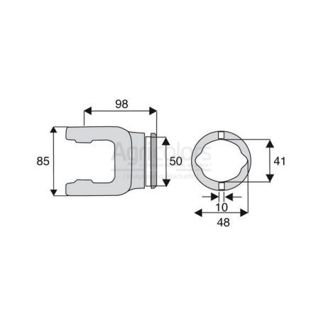 Machoire tube citron 27x74.6 Machoire tube citron 27x74.6