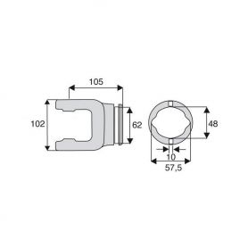 Machoire tube citron 30.2x92