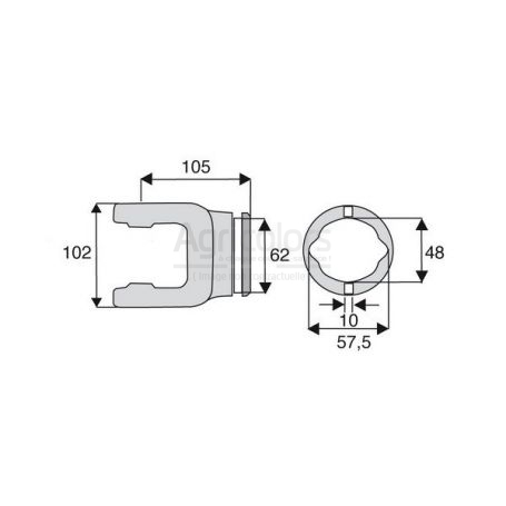 Machoire tube citron 30.2x92 Machoire tube citron 30.2x92