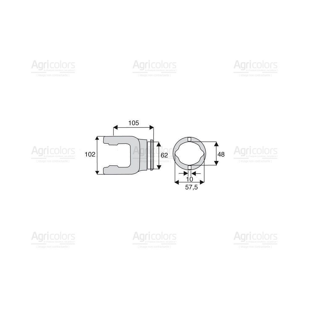 Machoire tube citron 30.2x92