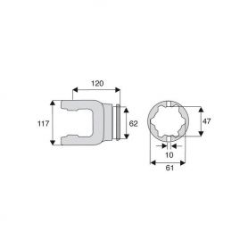 Machoire tube étoile 35x106.5