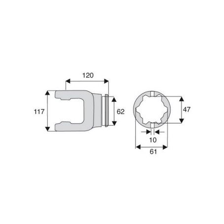 Machoire tube étoile 35x106.5 Machoire tube étoile 35x106.5