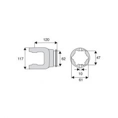 Machoire tube étoile 35x106.5 Machoire tube étoile 35x106.5