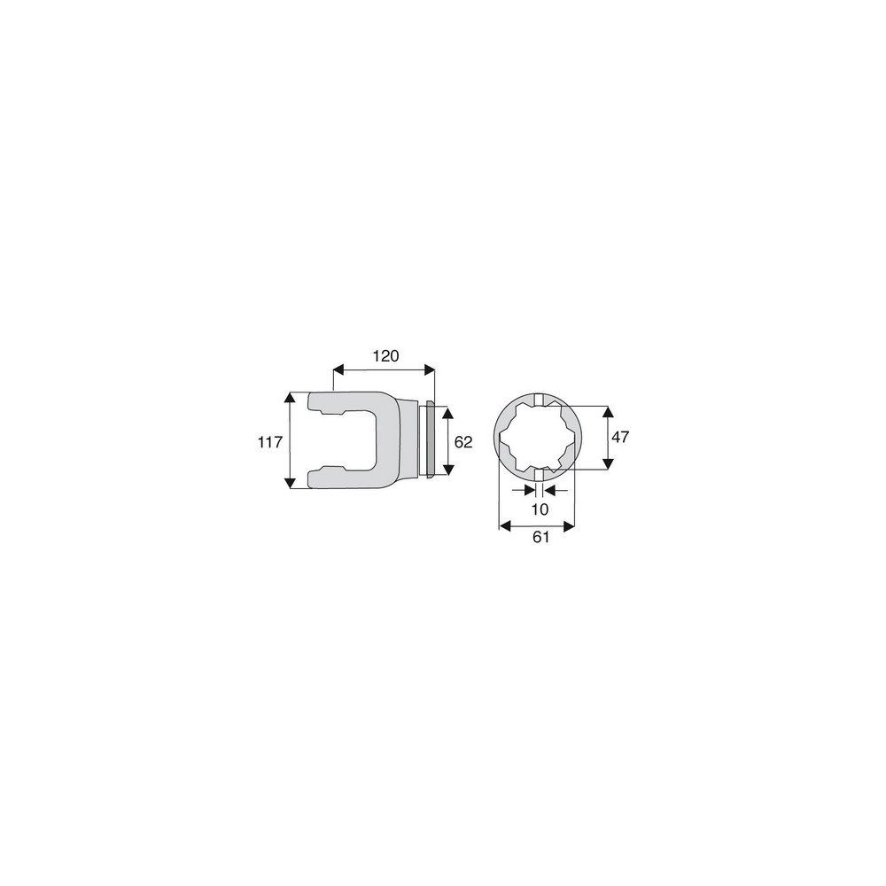 Machoire tube étoile 35x106.5