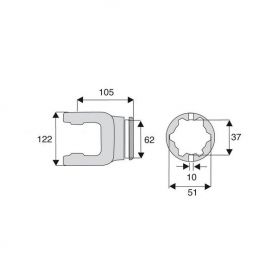Machoire tube étoile 30.2x106.5