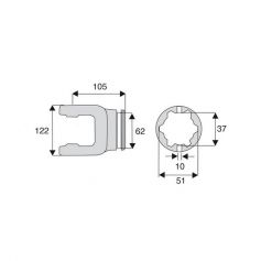 Machoire tube étoile 30.2x106.5 Machoire tube étoile 30.2x106.5