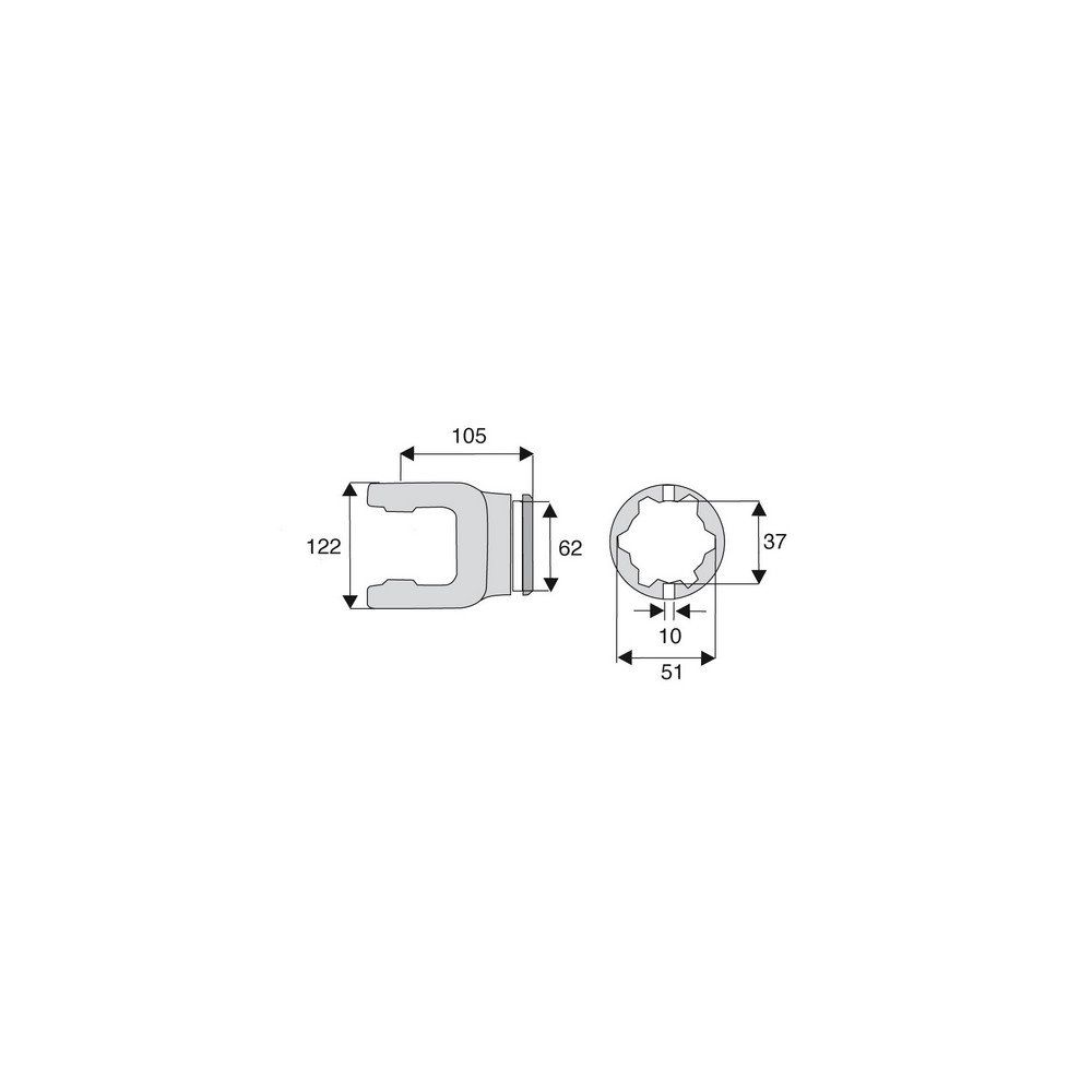 Machoire tube étoile 30.2x106.5