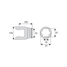 Machoire tube étoile 35x106.5 Machoire tube étoile 35x106.5
