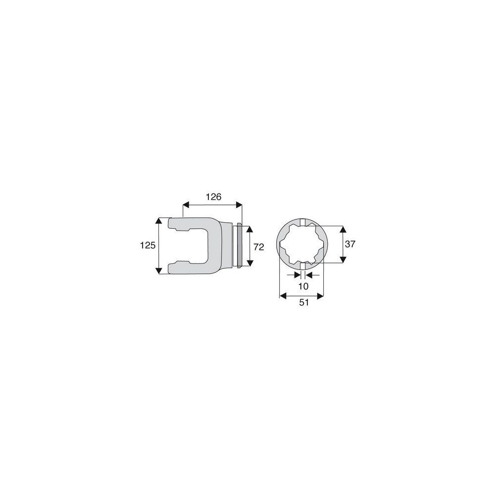 Machoire tube étoile 35x106.5