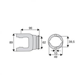 Machoire tube citron 32x76