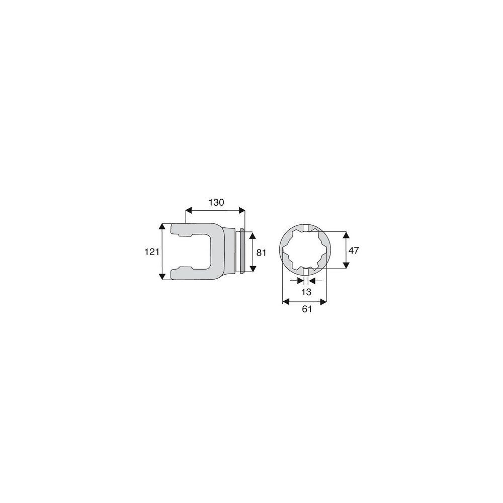 Machoire tube étoile 42x104