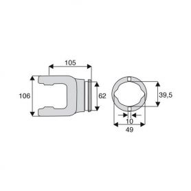 Machoire tube citron 36x89