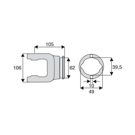Machoire tube citron 36x89 Machoire tube citron 36x89