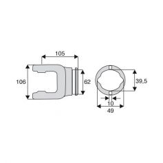 Machoire tube citron 36x89 Machoire tube citron 36x89
