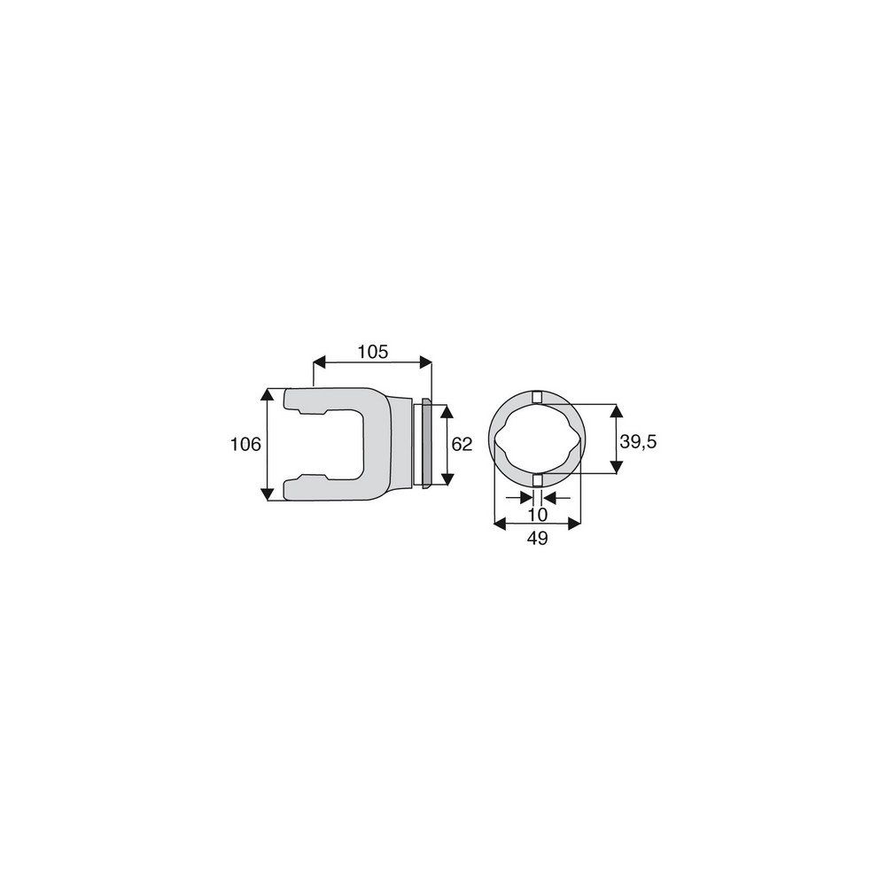 Machoire tube citron 36x89