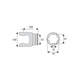Machoire tube étoile 35x106.5
