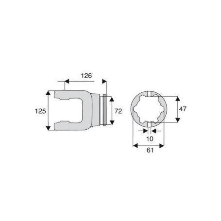 Machoire tube étoile 35x106.5