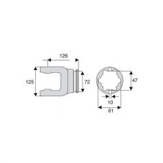 Machoire tube étoile 35x106.5