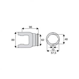 Machoire tube citron 32x76