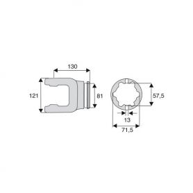 Machoire tube étoile 42x104