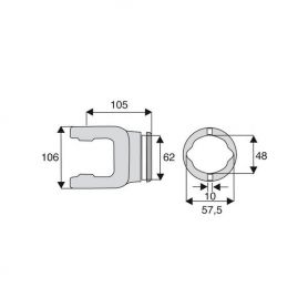 Machoire tube citron 36x89