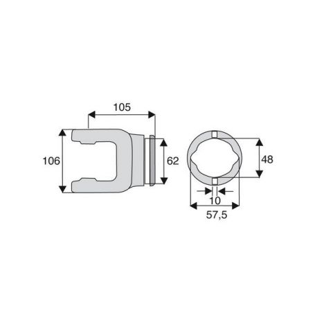Machoire tube citron 36x89 Machoire tube citron 36x89