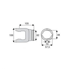 Machoire tube citron 36x89 Machoire tube citron 36x89