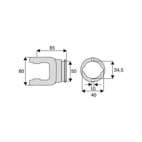 Machoire tube citron 27x70 Machoire tube citron 27x70