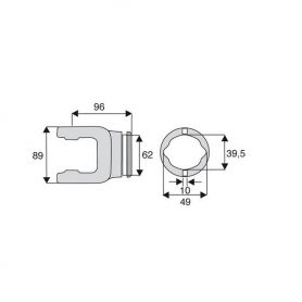 Machoire tube citron 34x90