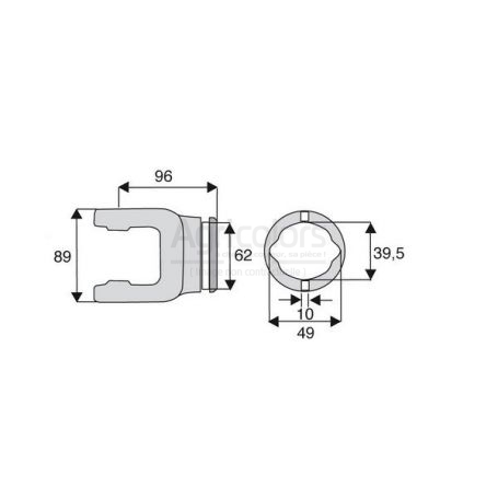 Machoire tube citron 34x90 Machoire tube citron 34x90