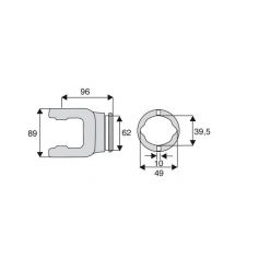 Machoire tube citron 34x90 Machoire tube citron 34x90