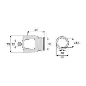 Machoire tube homocinétique 23.8x61.3/22x80