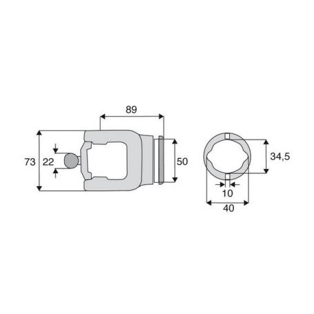Machoire tube homocinétique 23.8x61.3/22x80 Machoire tube homocinétique 23.8x61.3/22x80