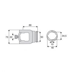 Machoire tube homocinétique 23.8x61.3/22x80 Machoire tube homocinétique 23.8x61.3/22x80