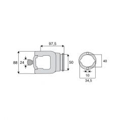 Machoire tube homocinétique 27x74.6/23.8x95 Machoire tube homocinétique 27x74.6/23.8x95