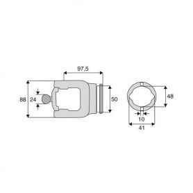 Machoire tube homocinétique 27x74.6/23.8x95