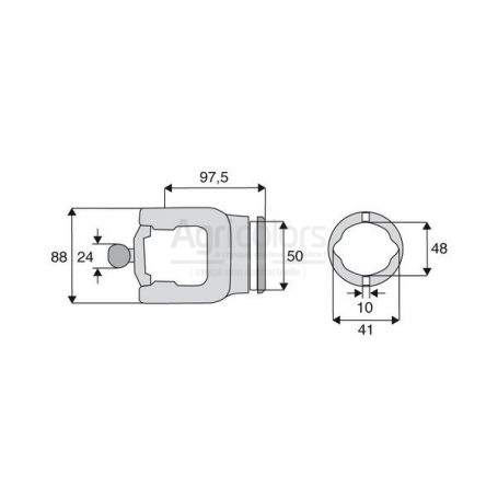 Machoire tube homocinétique 27x74.6/23.8x95 Machoire tube homocinétique 27x74.6/23.8x95