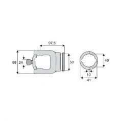 Machoire tube homocinétique 27x74.6/23.8x95 Machoire tube homocinétique 27x74.6/23.8x95