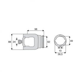 Machoire tube homocinétique 27x74.6/23.8x95