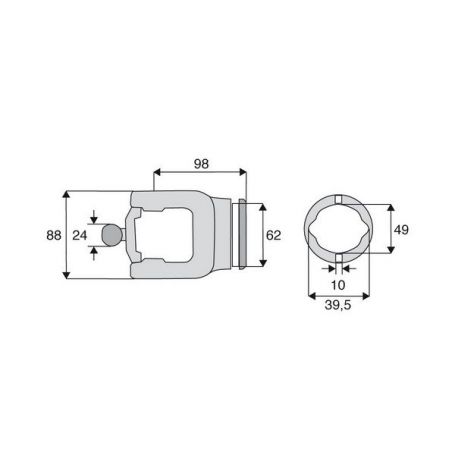 Machoire tube homocinétique 27x74.6/23.8x95 Machoire tube homocinétique 27x74.6/23.8x95