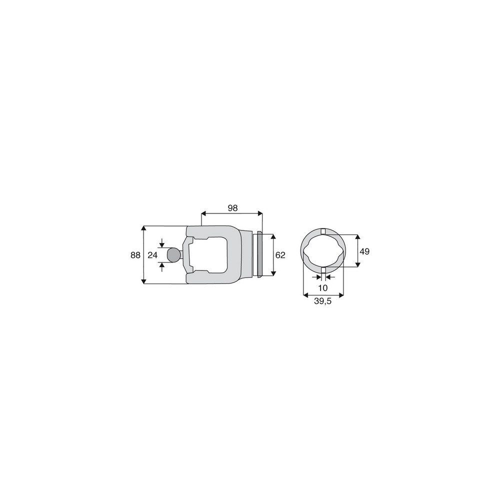 Machoire tube homocinétique 27x74.6/23.8x95