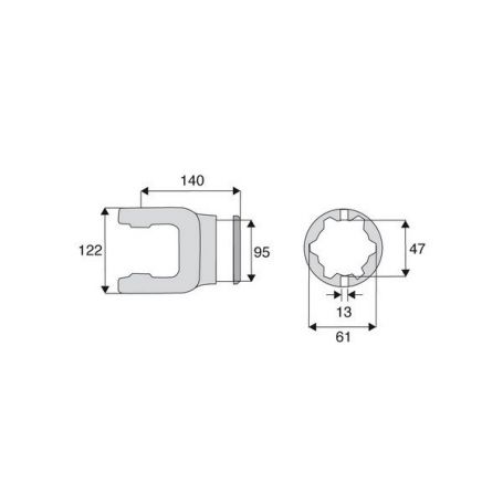 Machoire tube étoile 42x104 Machoire tube étoile 42x104