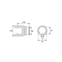 Machoire tube étoile 42x104 Machoire tube étoile 42x104